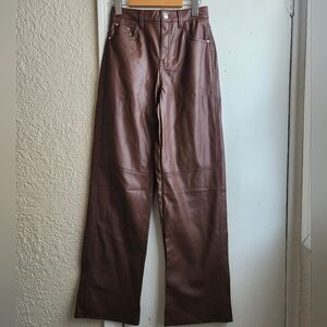 NWOT Bershka- Brown Faux Leather Pant